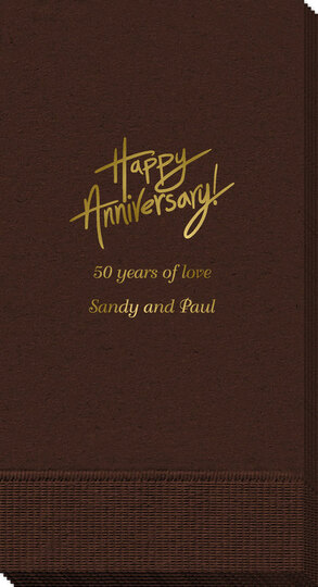 Fun Happy Anniversary Guest Towels